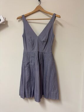 J. Crew Lavender V-Neck Pleated Mini Dress